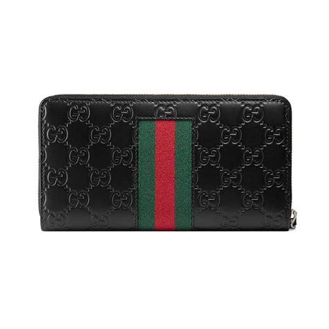 gucci signature leather zip around wallet